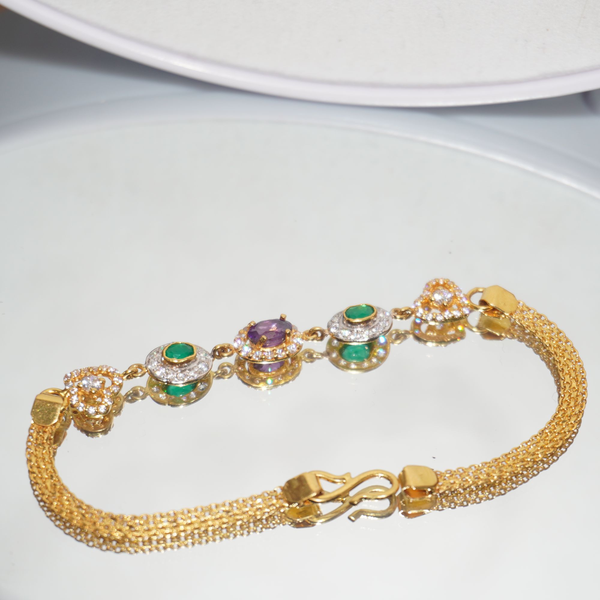 22k Gold Modern Plain Bracelet 266R13