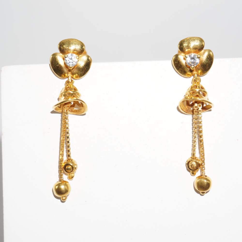 916 Gold Simple Earrings 36R153