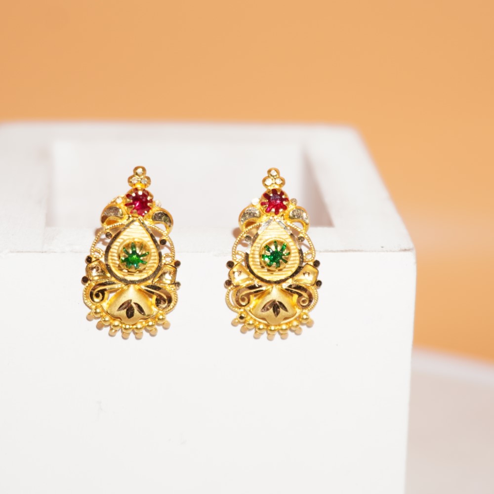 916 Gold Classy Earrings 10R950