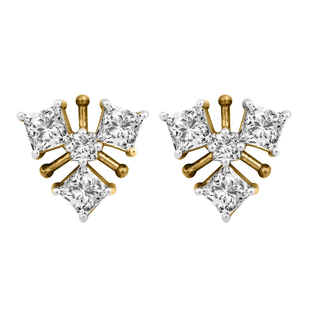 Diamond loopy bends earrings mder169