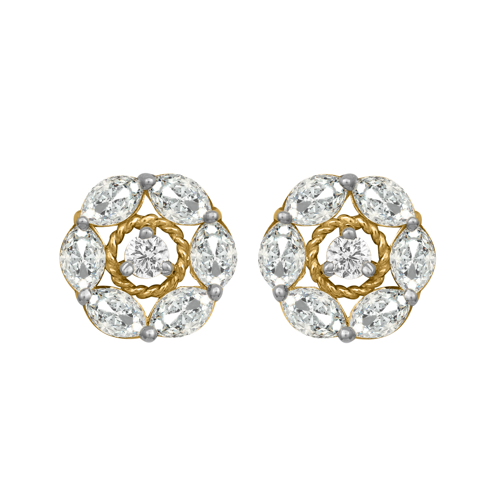 Diamond Gold Royal Earrings MDER145
