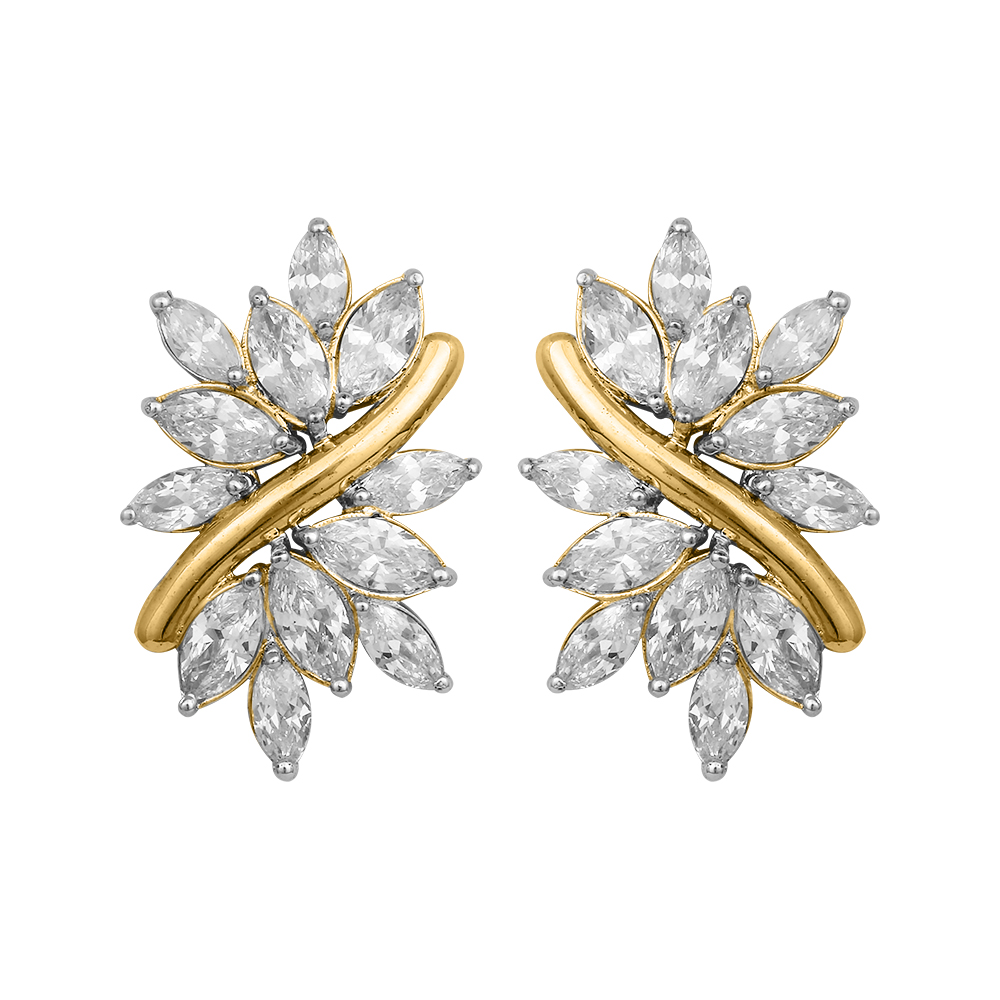 Diamond Gold Loopy Bends Earrings MDER138
