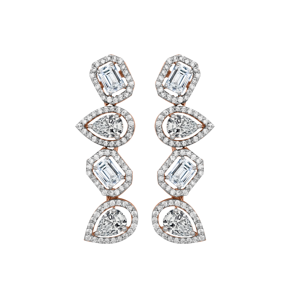 Diamond Gold Pretty Earrings MDER126