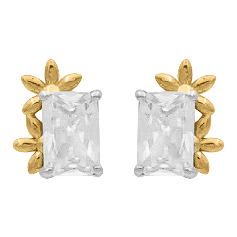 Diamond Gold Attractive Floral Earrings MDER124