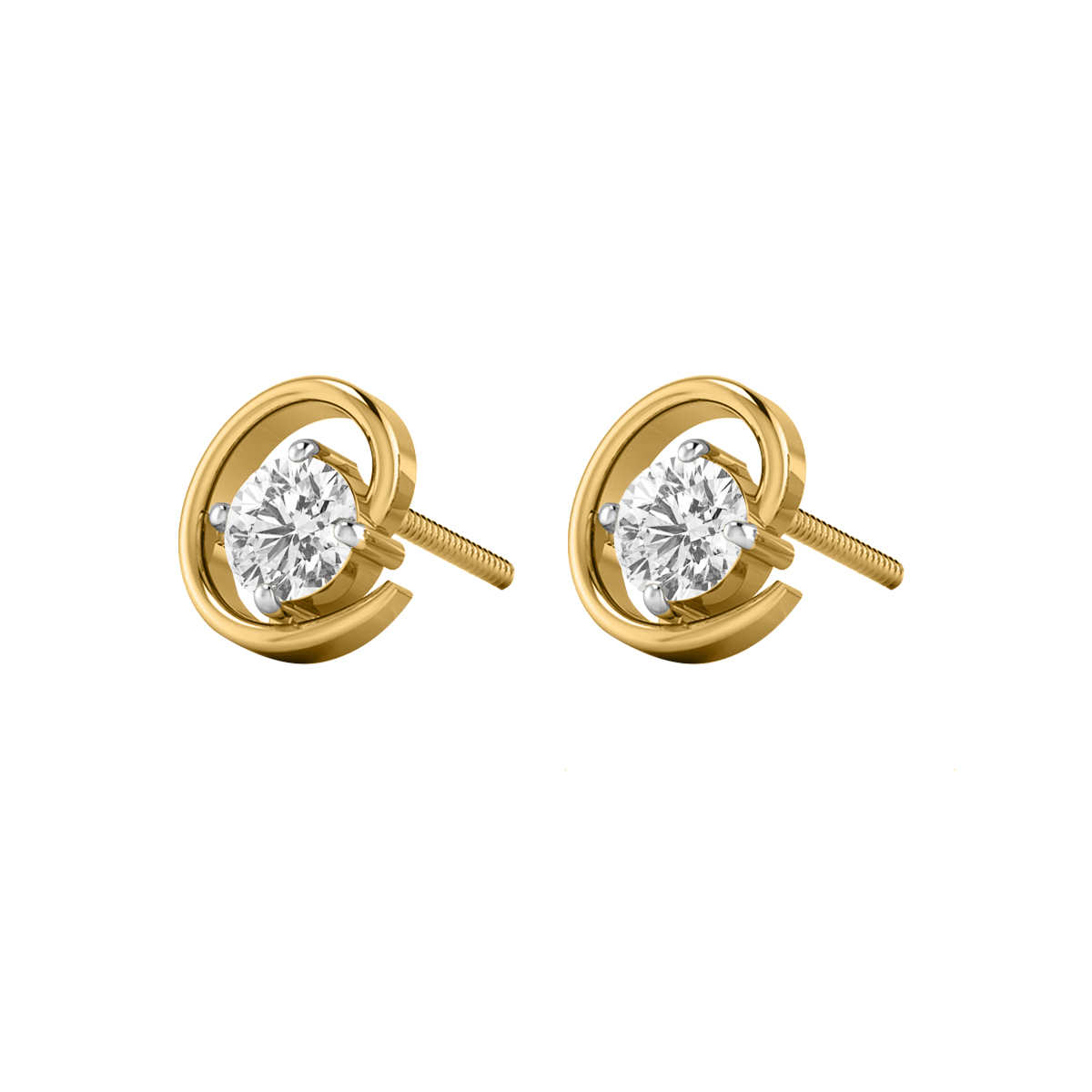 Diamond Shining 14K Gold Earrings MDER39