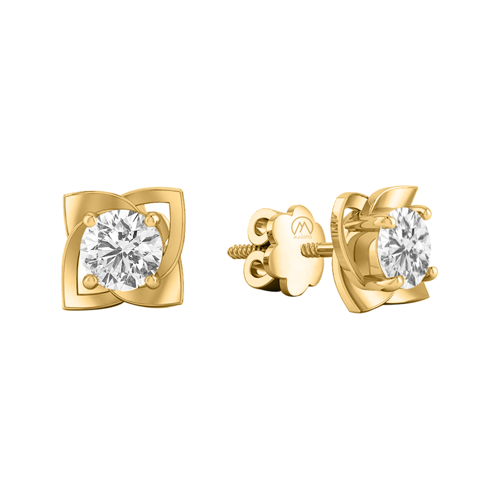 Diamond Gorgeous Design 14K Gold Earrings MDER38