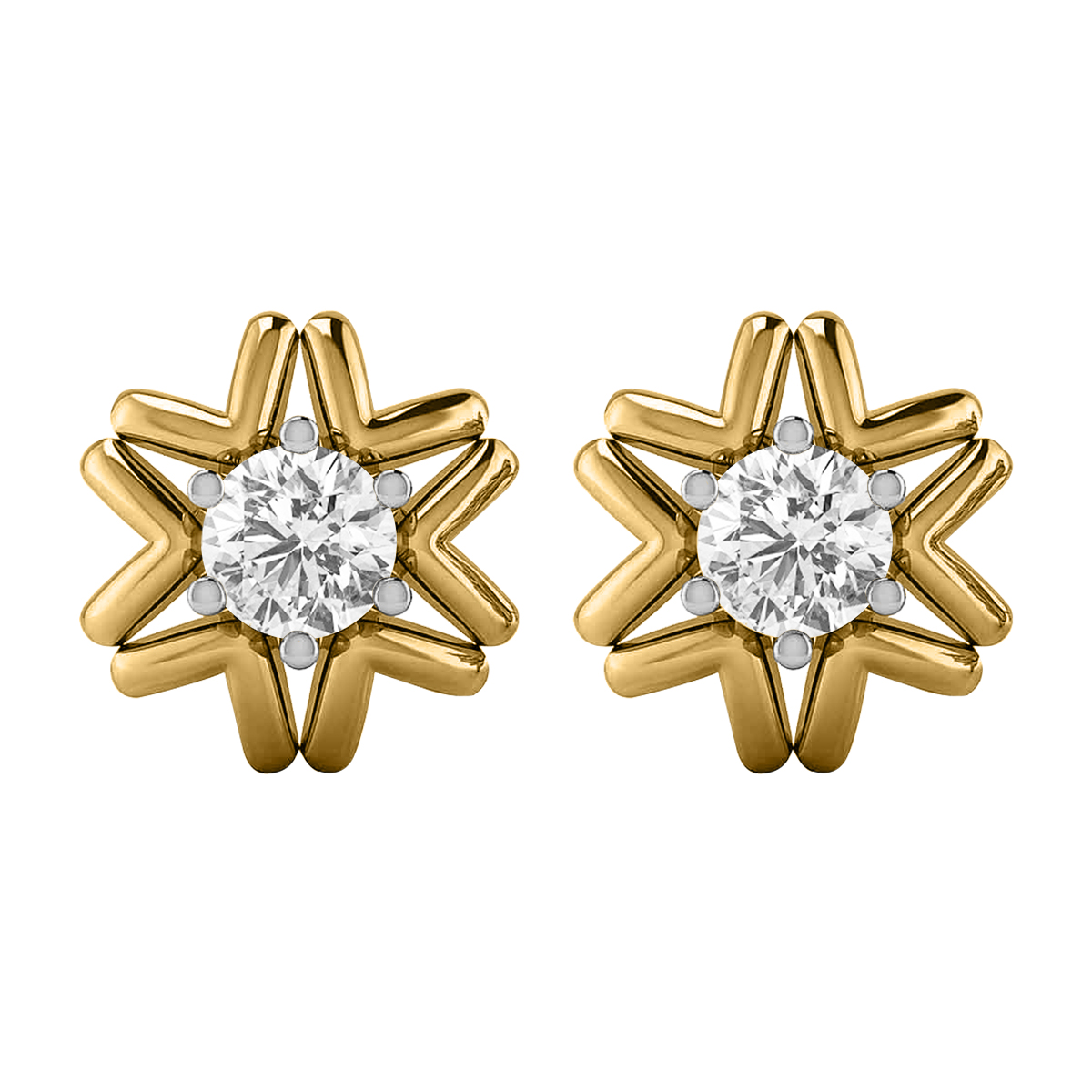 Diamond Sparkling 14K Gold Earrings MDER31