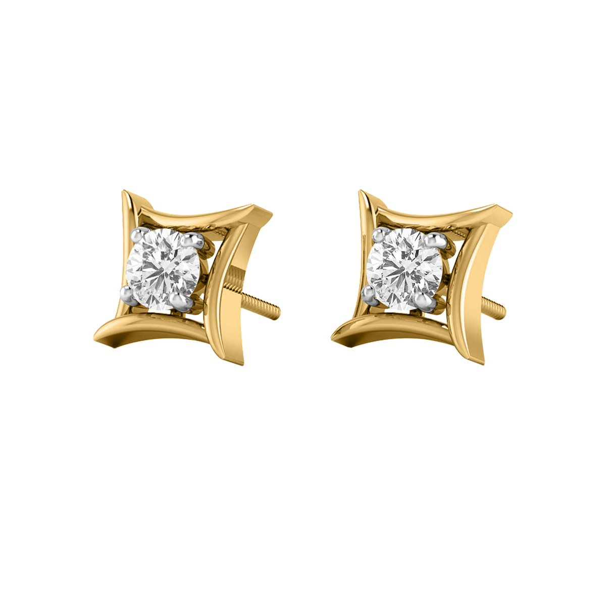 Diamond Classy 14K Gold Earrings MDER30