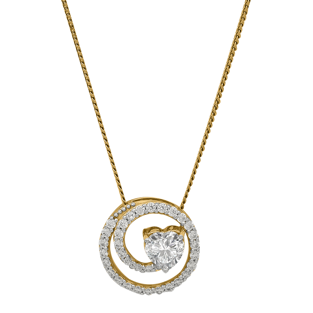 Diamond Gold Loopy Bends Pendants MDP120