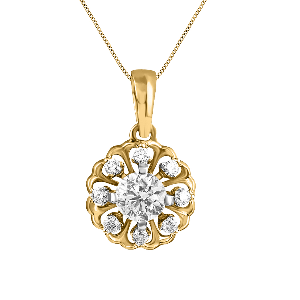 14k Diamond Classic Gold Pendants MDP10