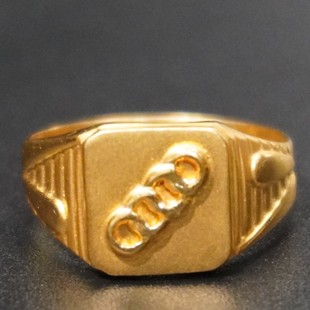22k gold audi icon ring for gents