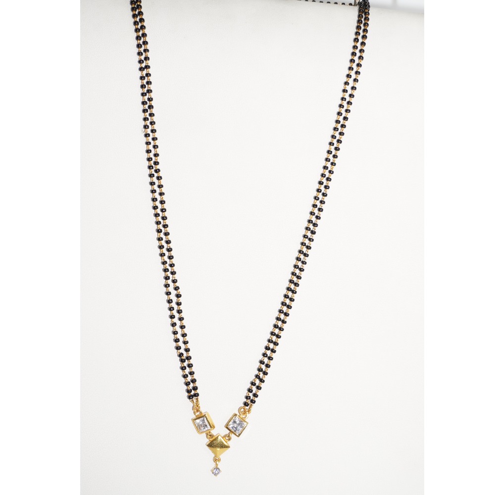 916 gold black stone mangalsutra for women