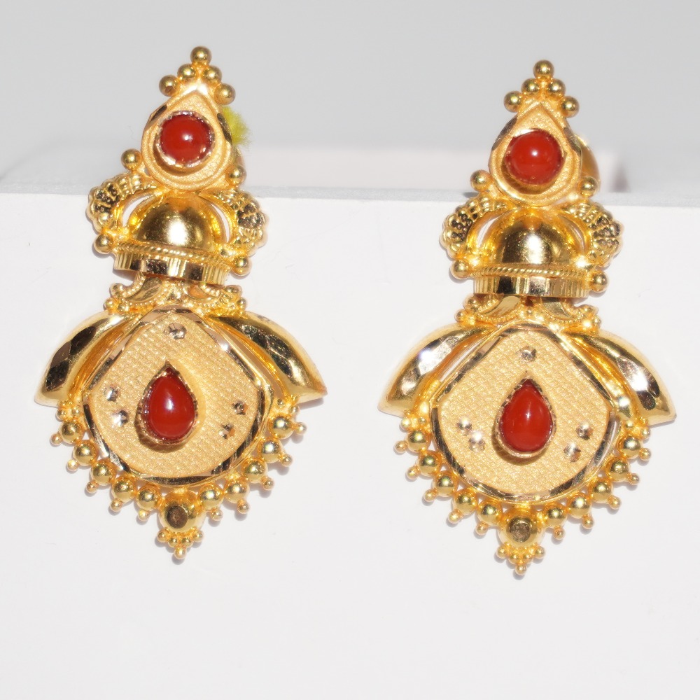 916 gold traditional earrings for women