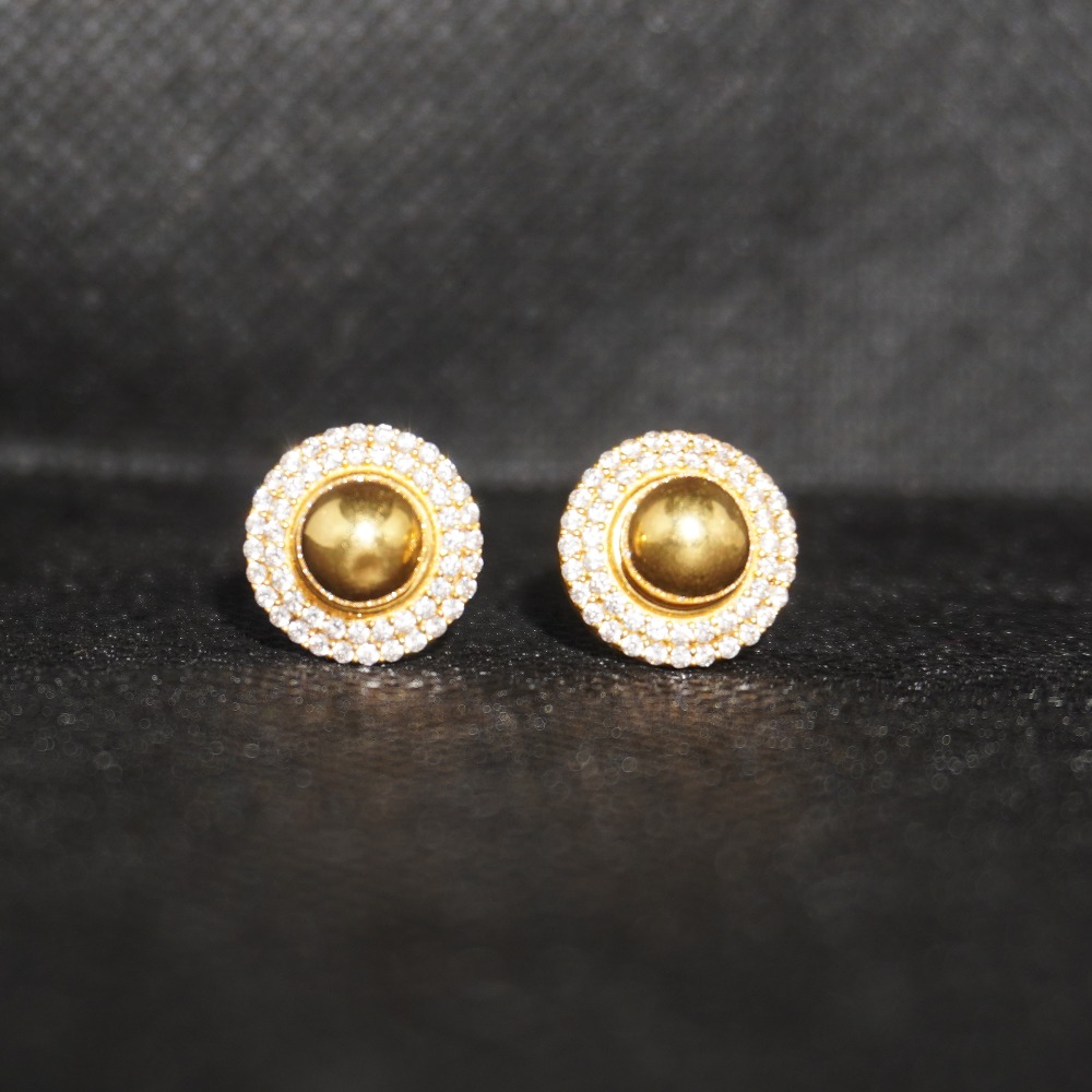 916 Gold Round fancy earrings