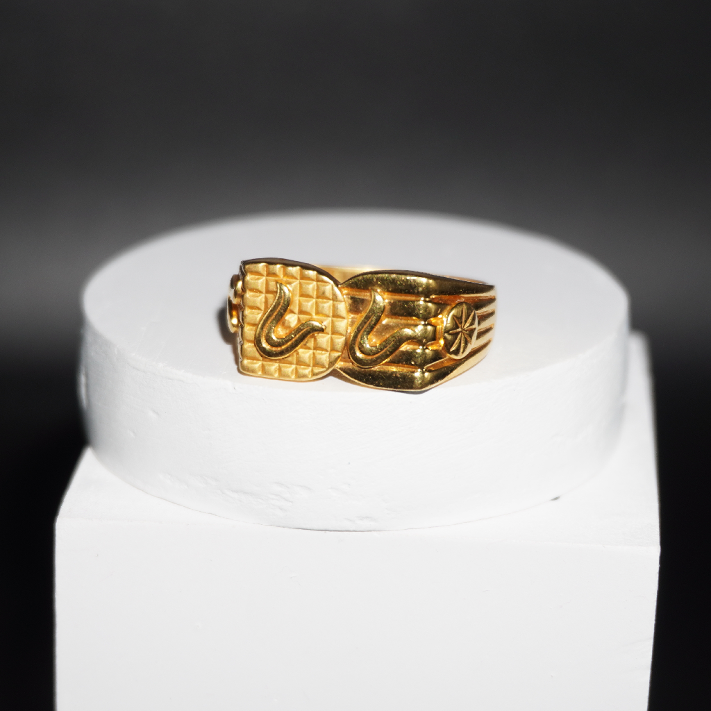 916 Gold Plain Fancy gents Ring