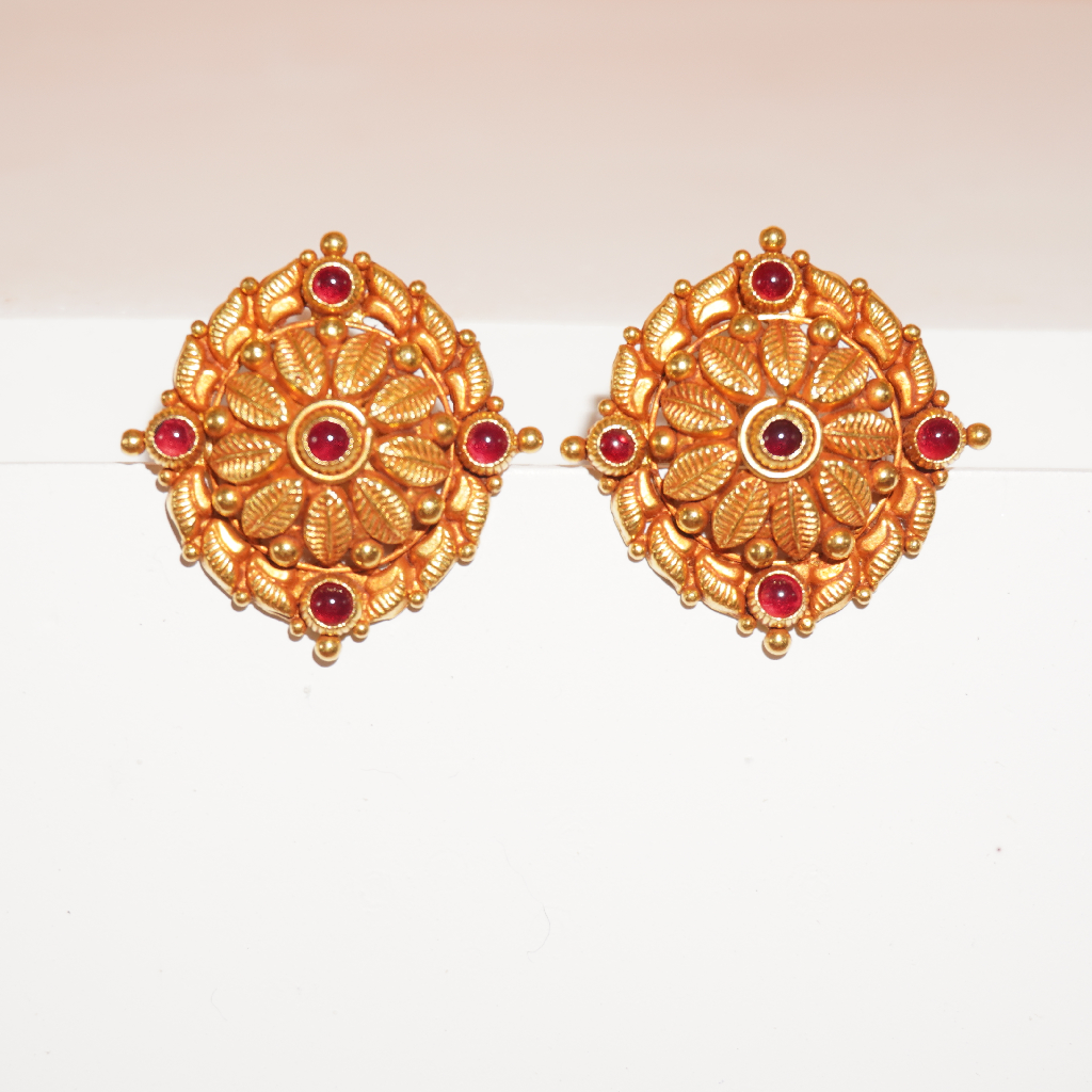 916 Gold Antique Desing Earrings