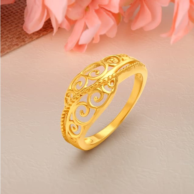 916 Gold Plain Fancy Ring