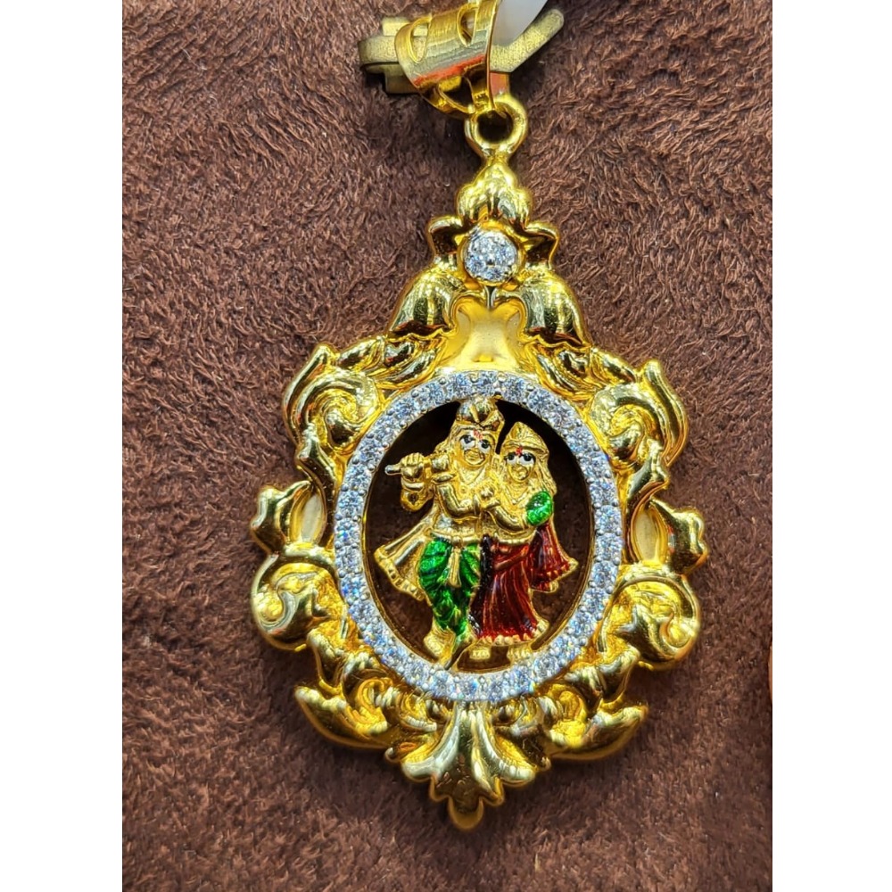 18K Gold Radhakrishna Design Pendant