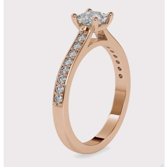 18k gold ring 3.5 gms wt. 0.52 ct. round shape diamond