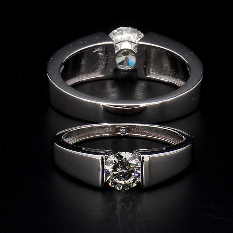 Couple ring with round brilliant 2  d vs1 lab grown diamond