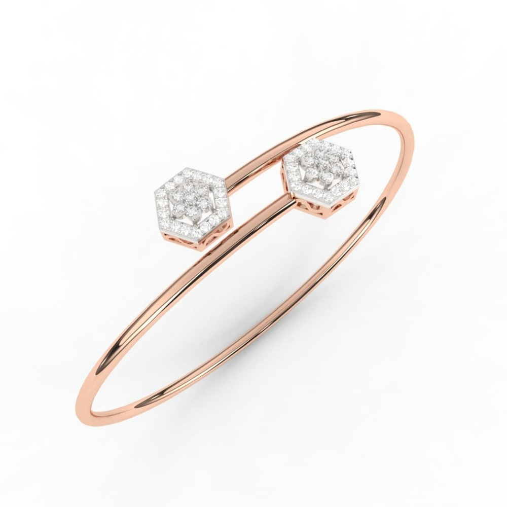 Hexagon Bypass Style Lab Grown Diamond Bracelet