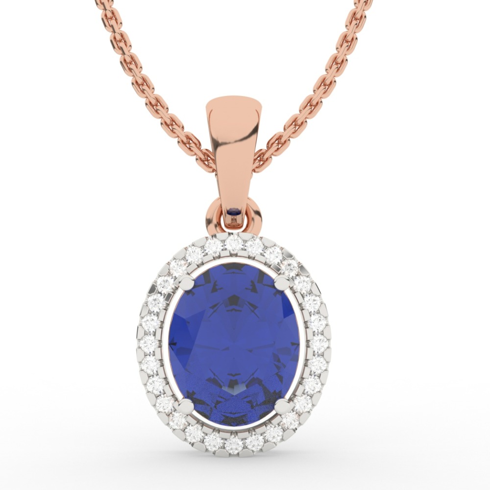 Classy Oval Halo Sapphire Gem