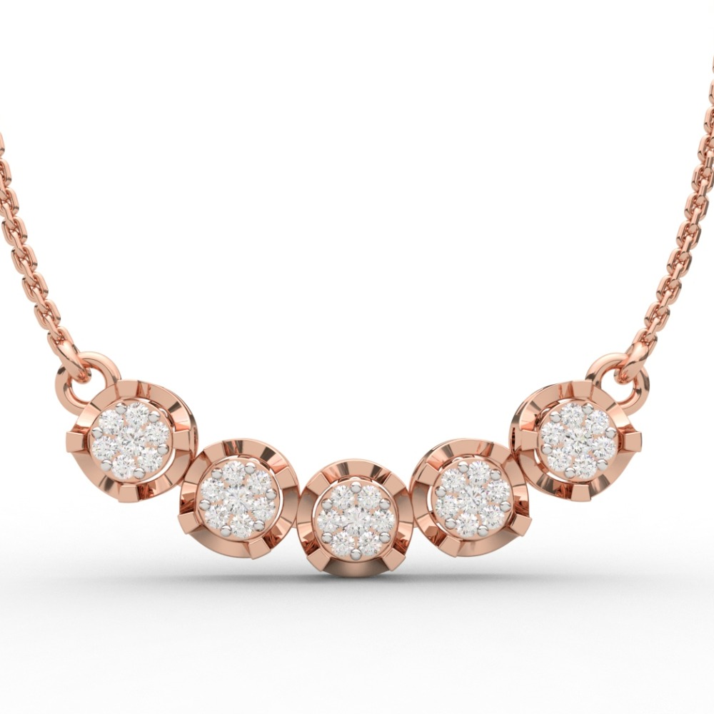 Elegant Solid Gold And Diamond Pendant Set