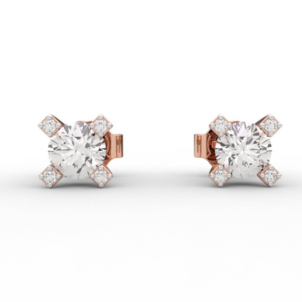 Spiral Spotting Simple Diamond Earring