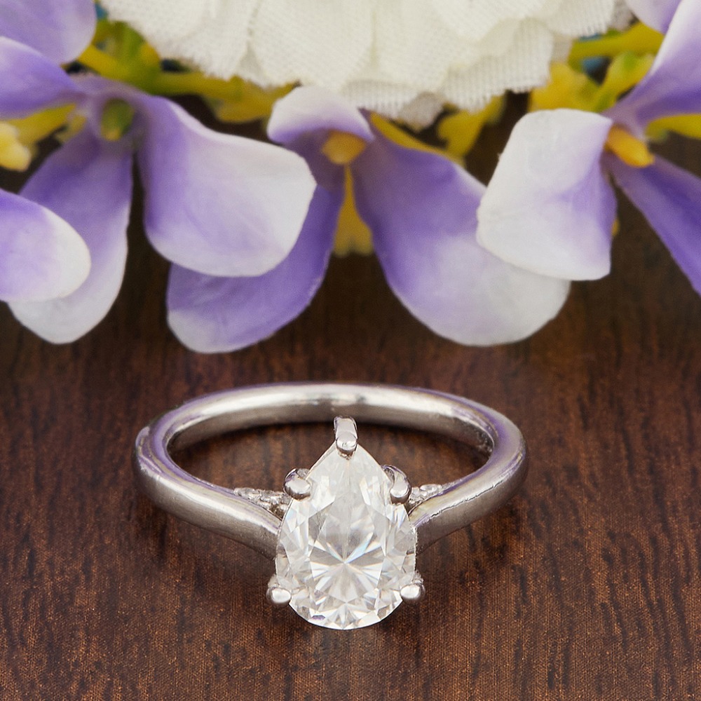 2.15ct Pear Moissanite Diamond Ring for Vintage