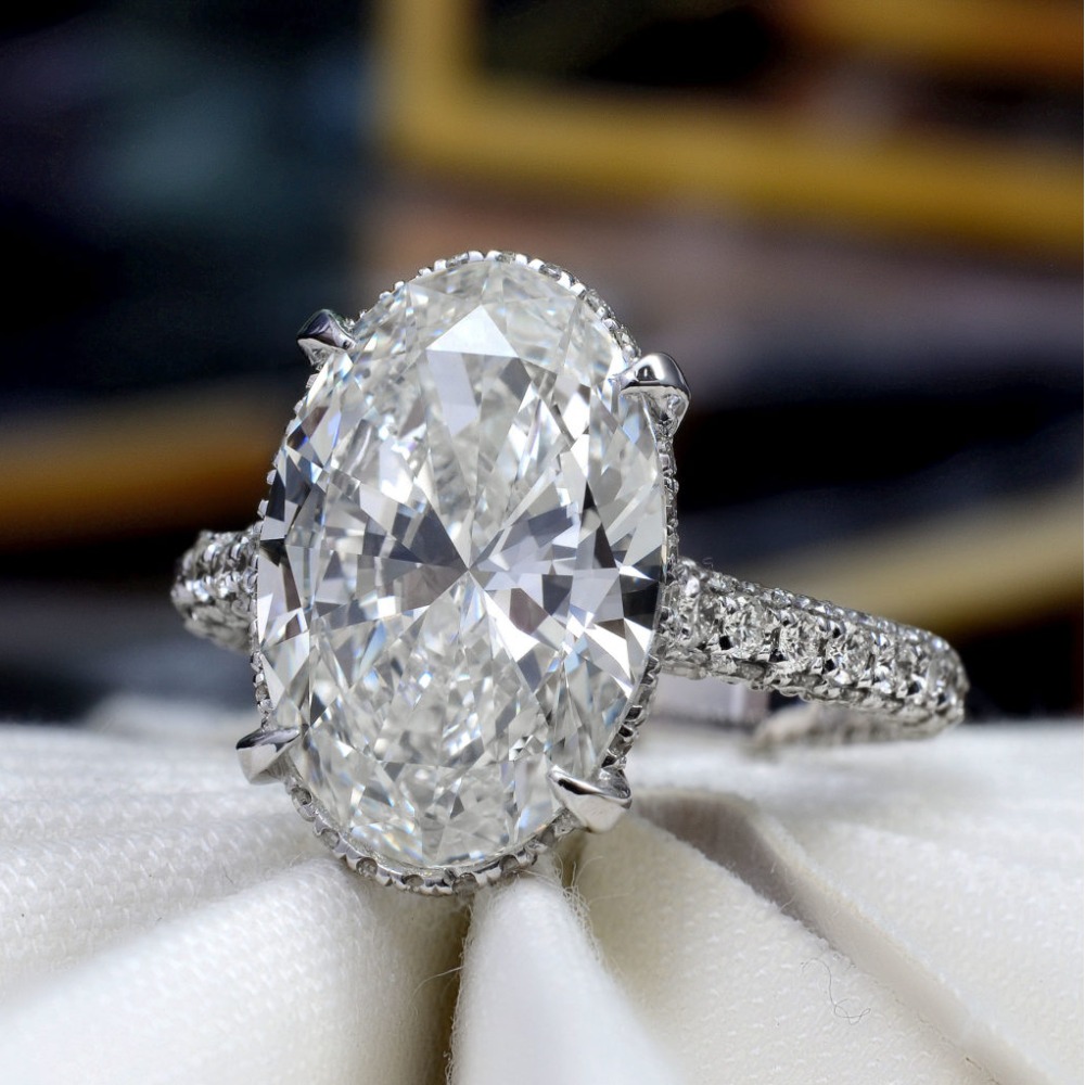 White Gold Oval Shape Diamond Ring
