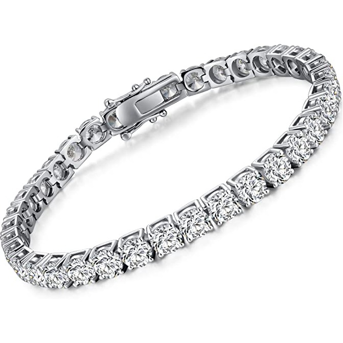 18K White Gold Plated CZ Tennis Bracelet