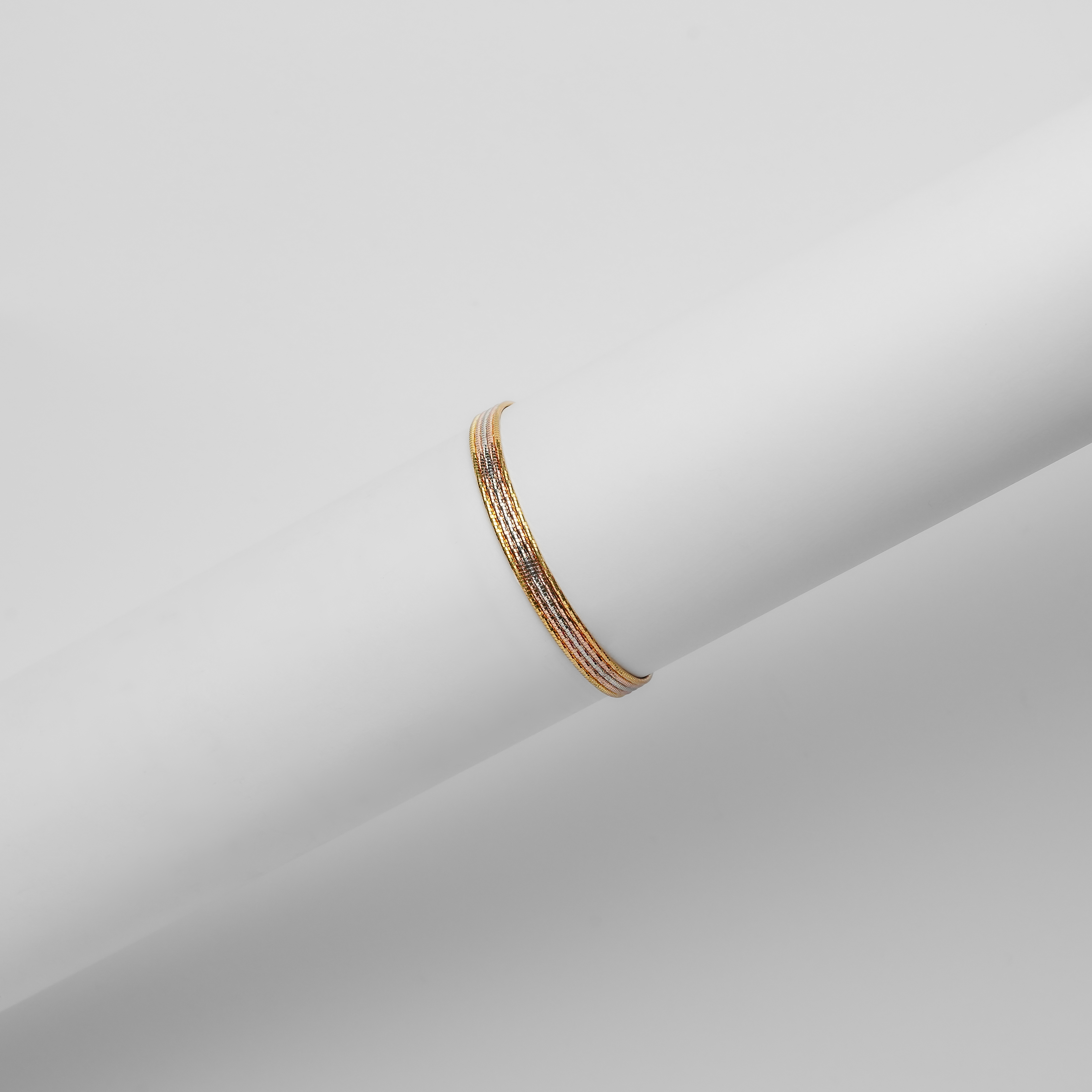 Rositaa Silver & Rose Glod Ribbon Bracelet