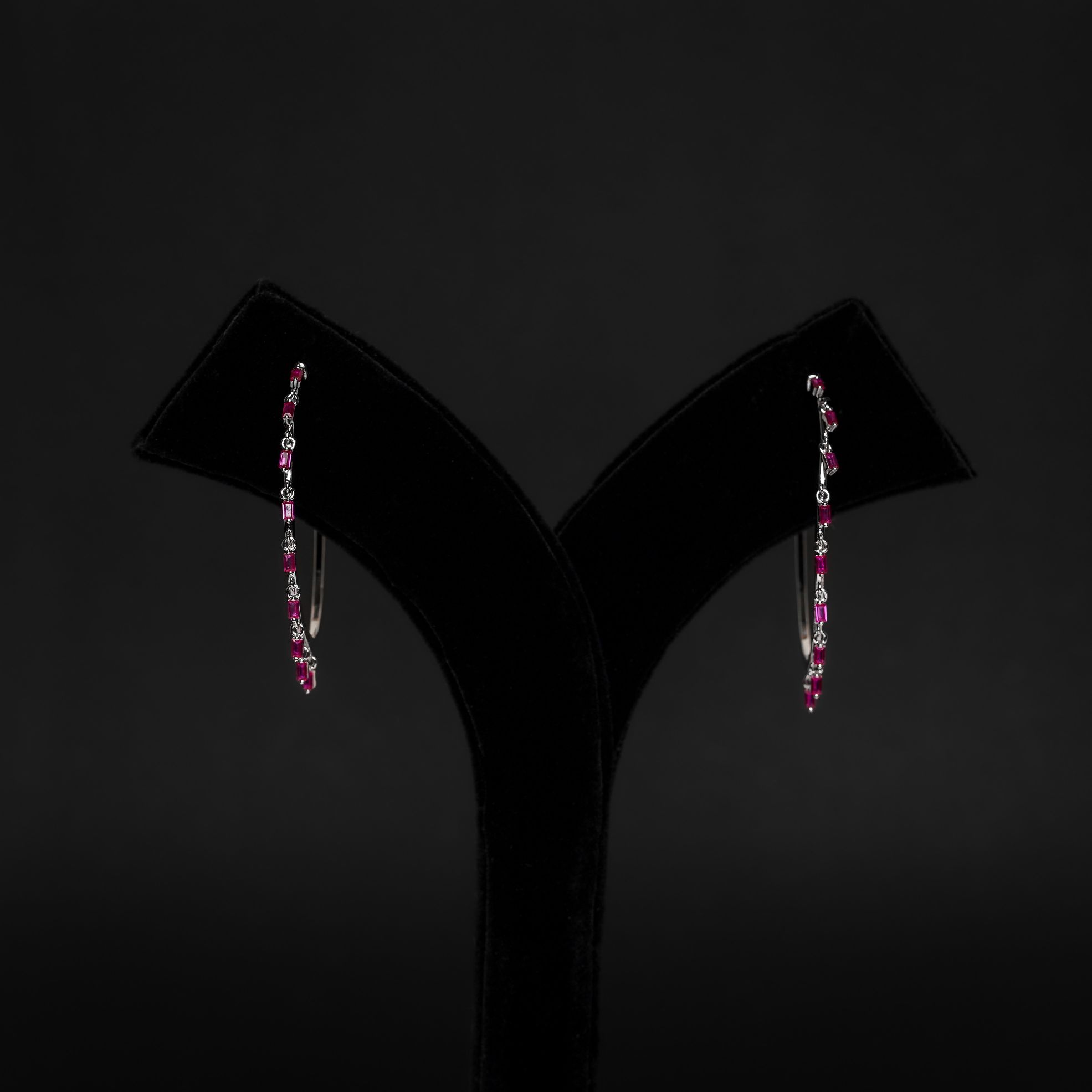Rositaa Nine Purple Twist Stone Hoops