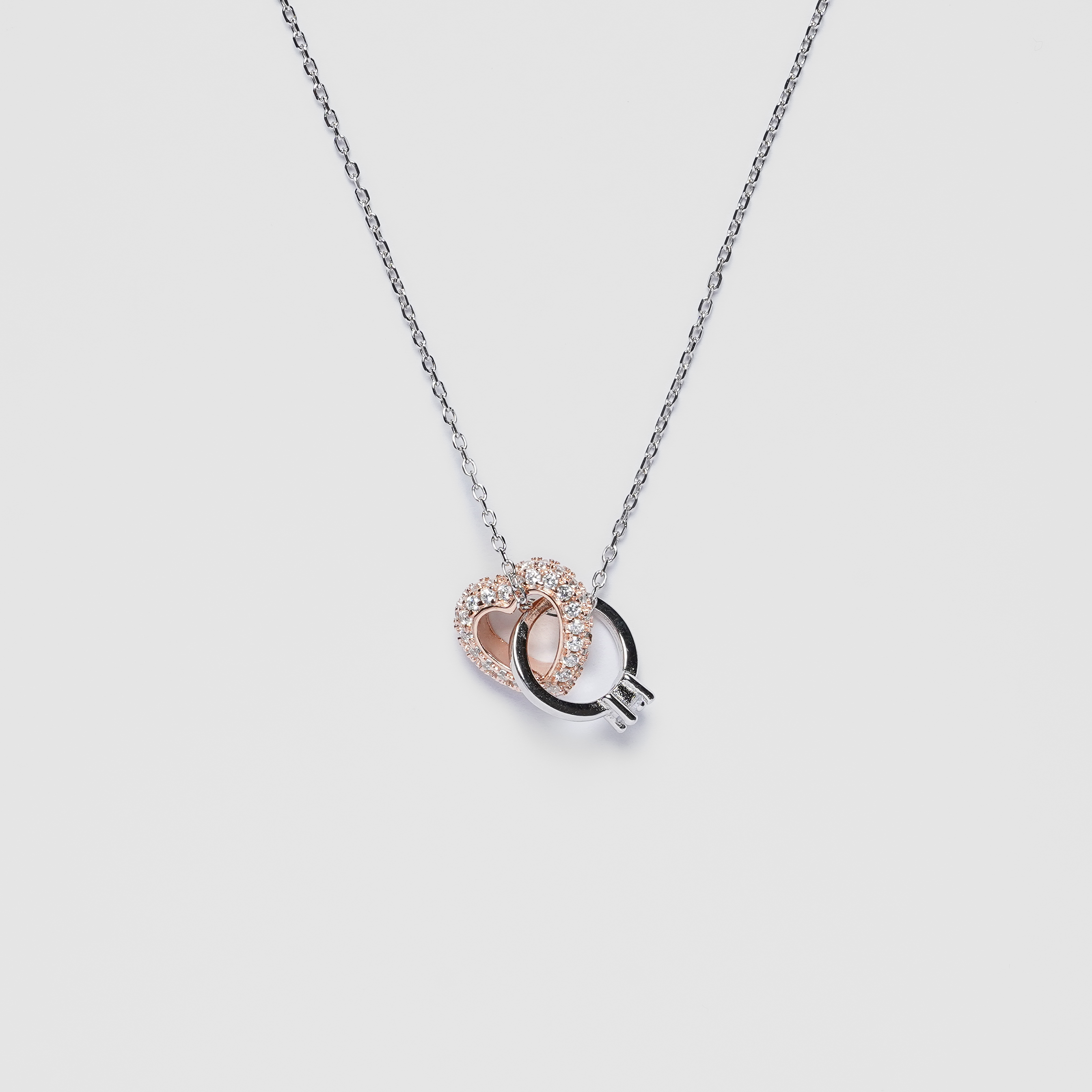 Hearted Shape Intertwined Rose Gold Pendent