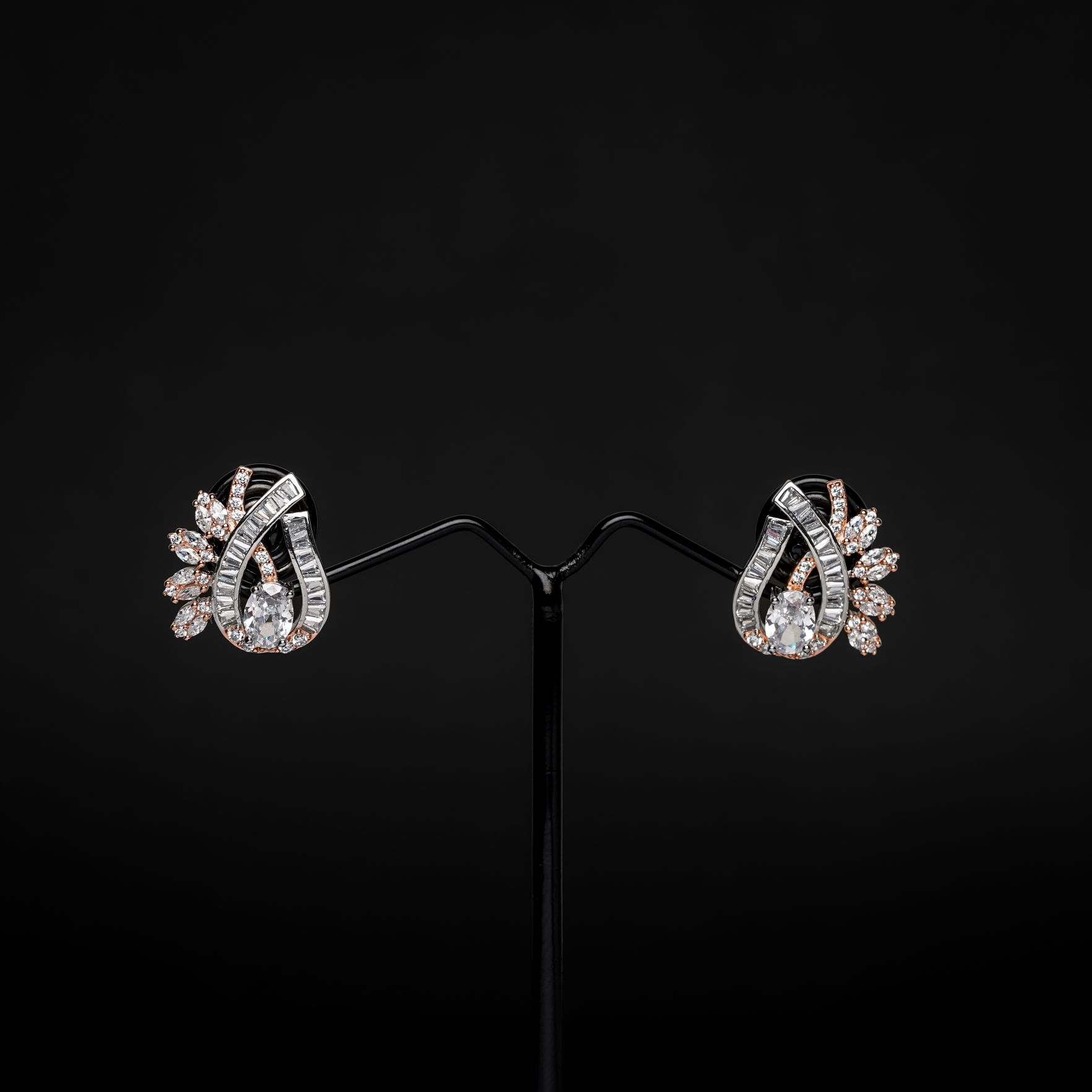 Rositaa Rose Gold & Silver Victoria Ladies Earring