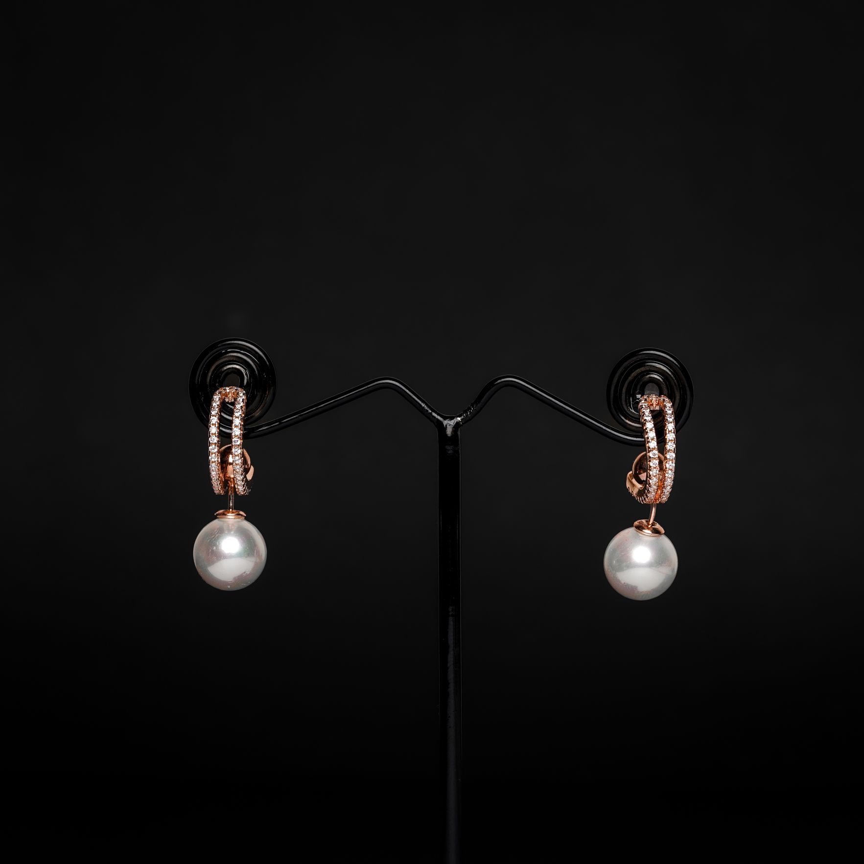 Rositaa Rose Gold Glam Pearl Earring