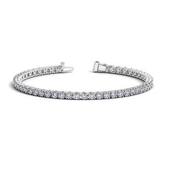 Round diamond tennis bracelet in 14k white gold
