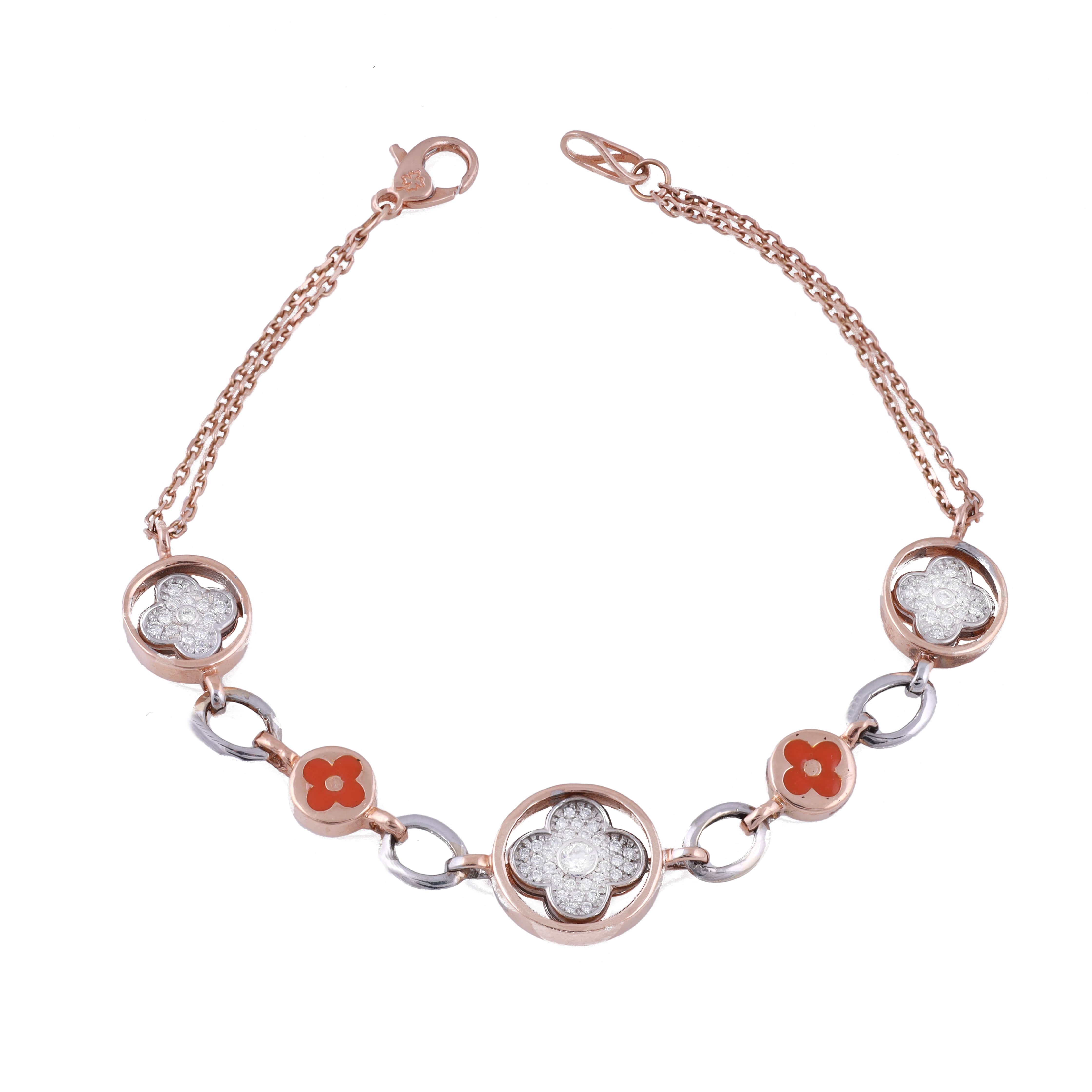 18K Rose Gold Lab Grown Diamond Designer Bracelet