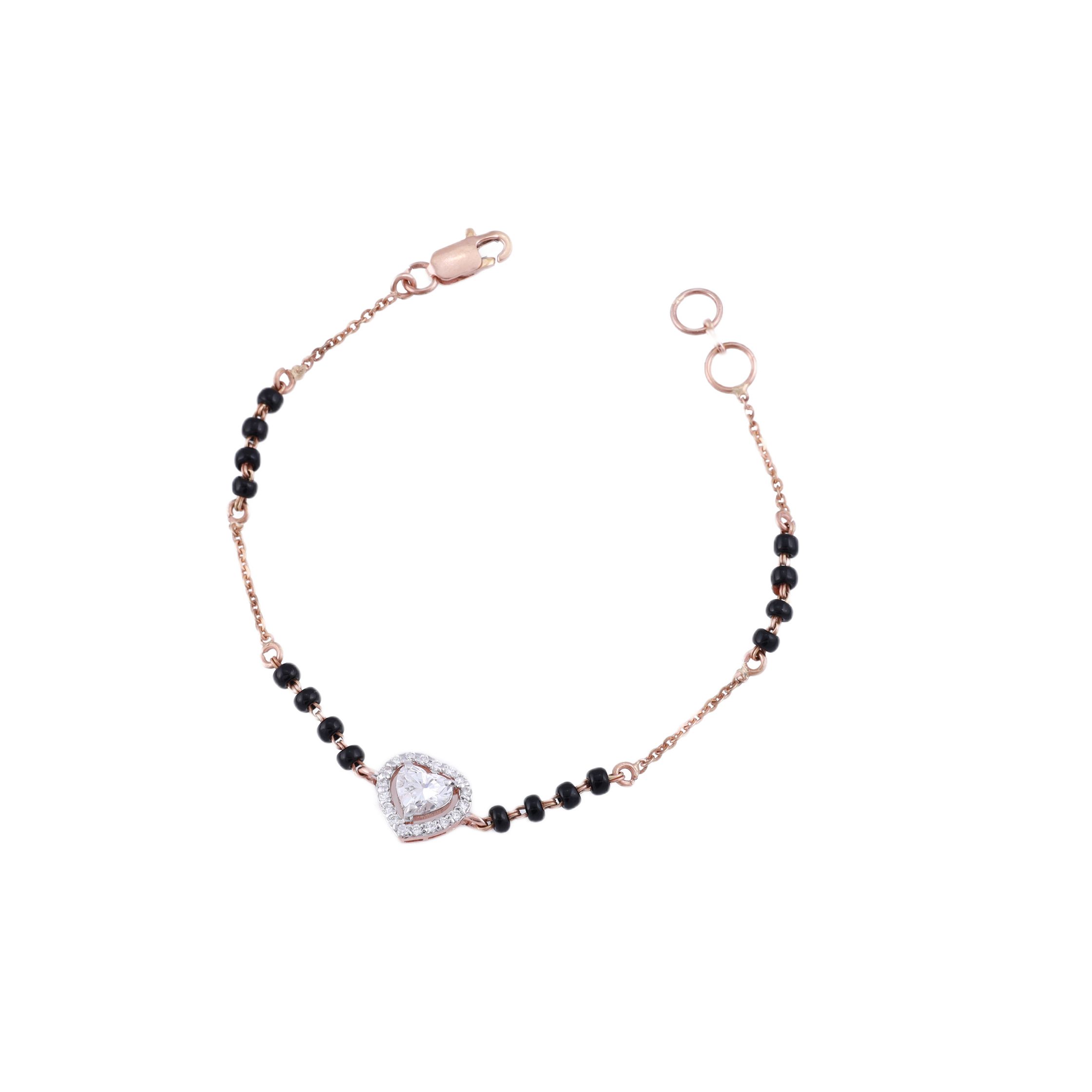 18K Gold Heart Shape Lab Grown Diamond Bracelet