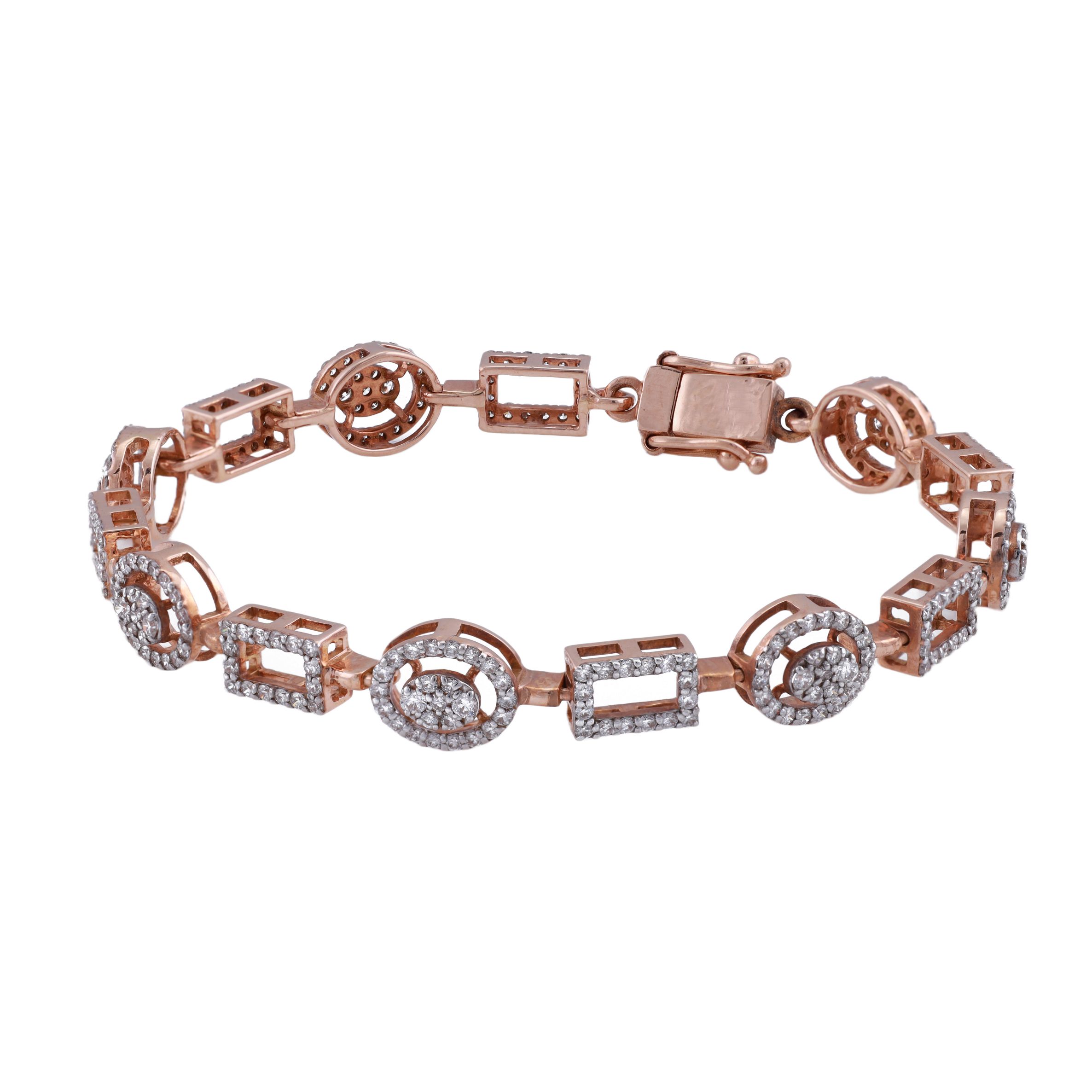 18K Gold Twin Clover Lab Grown Diamond Bracelet