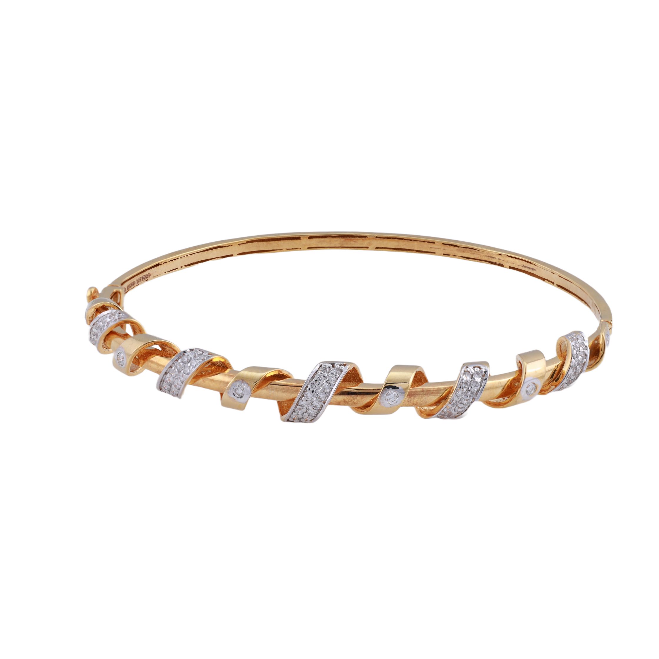 18K Gold Lab Grown Diamond Twisted Bracelet