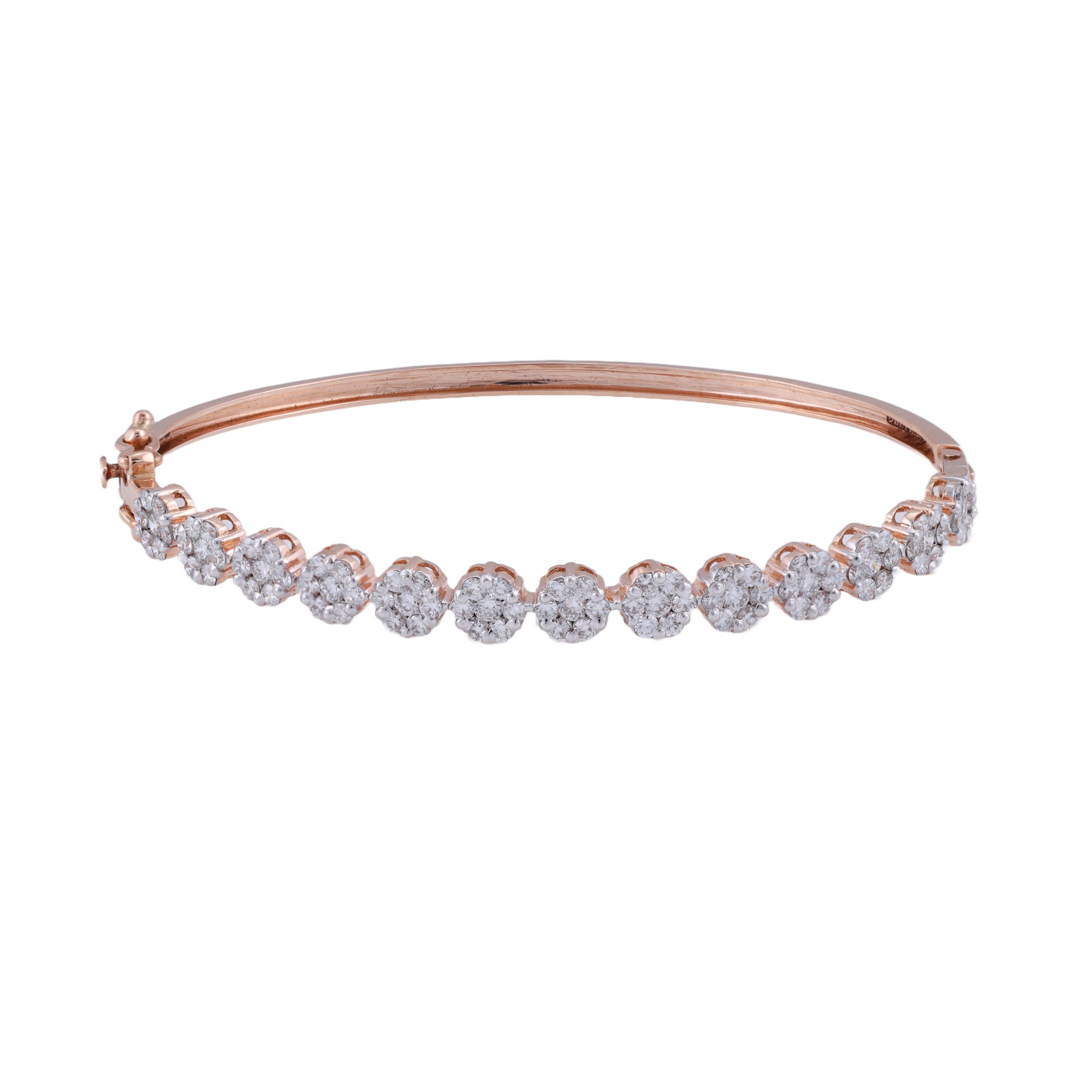 18K Rose Gold Lab Grown Diamond Classic Bracelet
