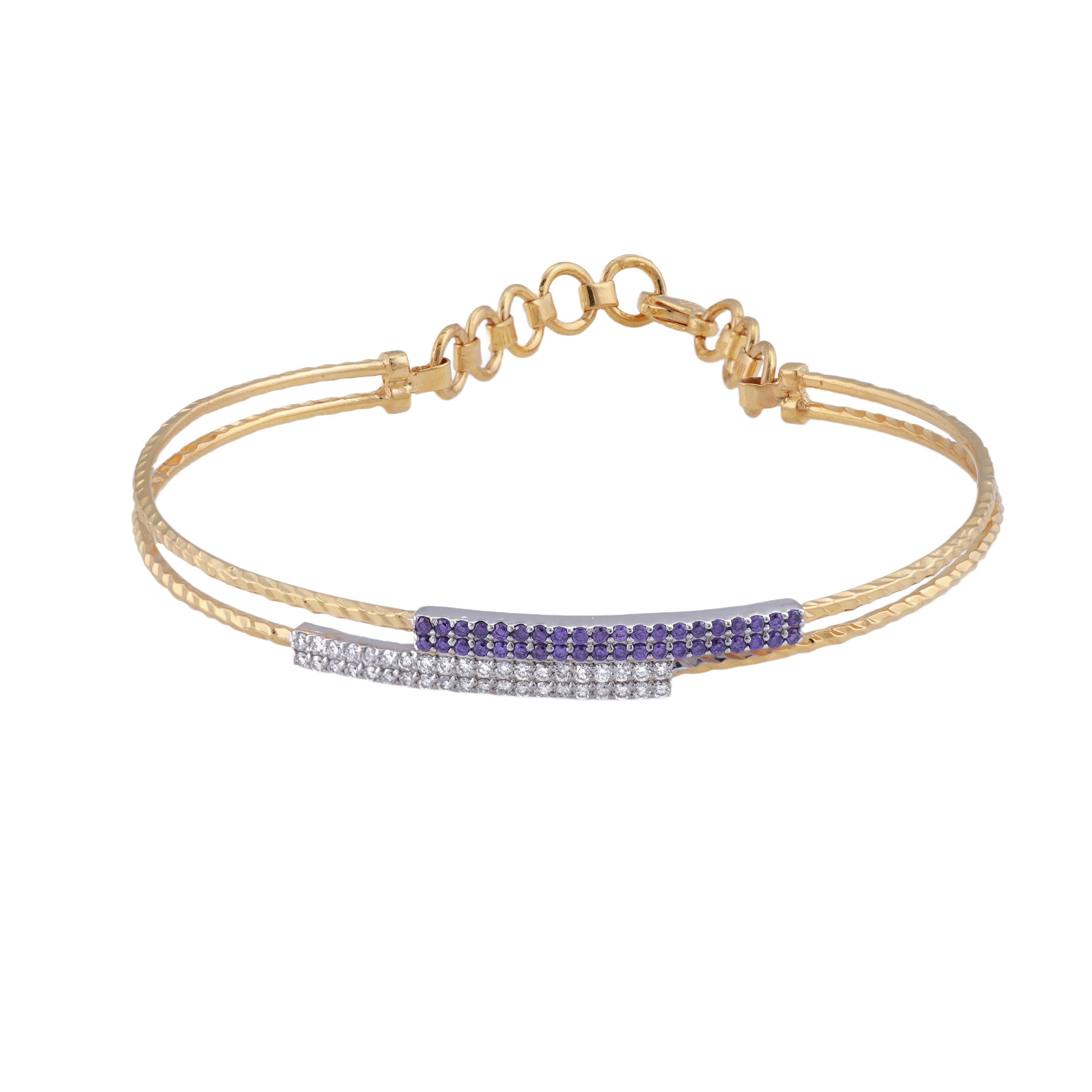 18K Gold Lab Grown Multi Color Diamond Bracelet