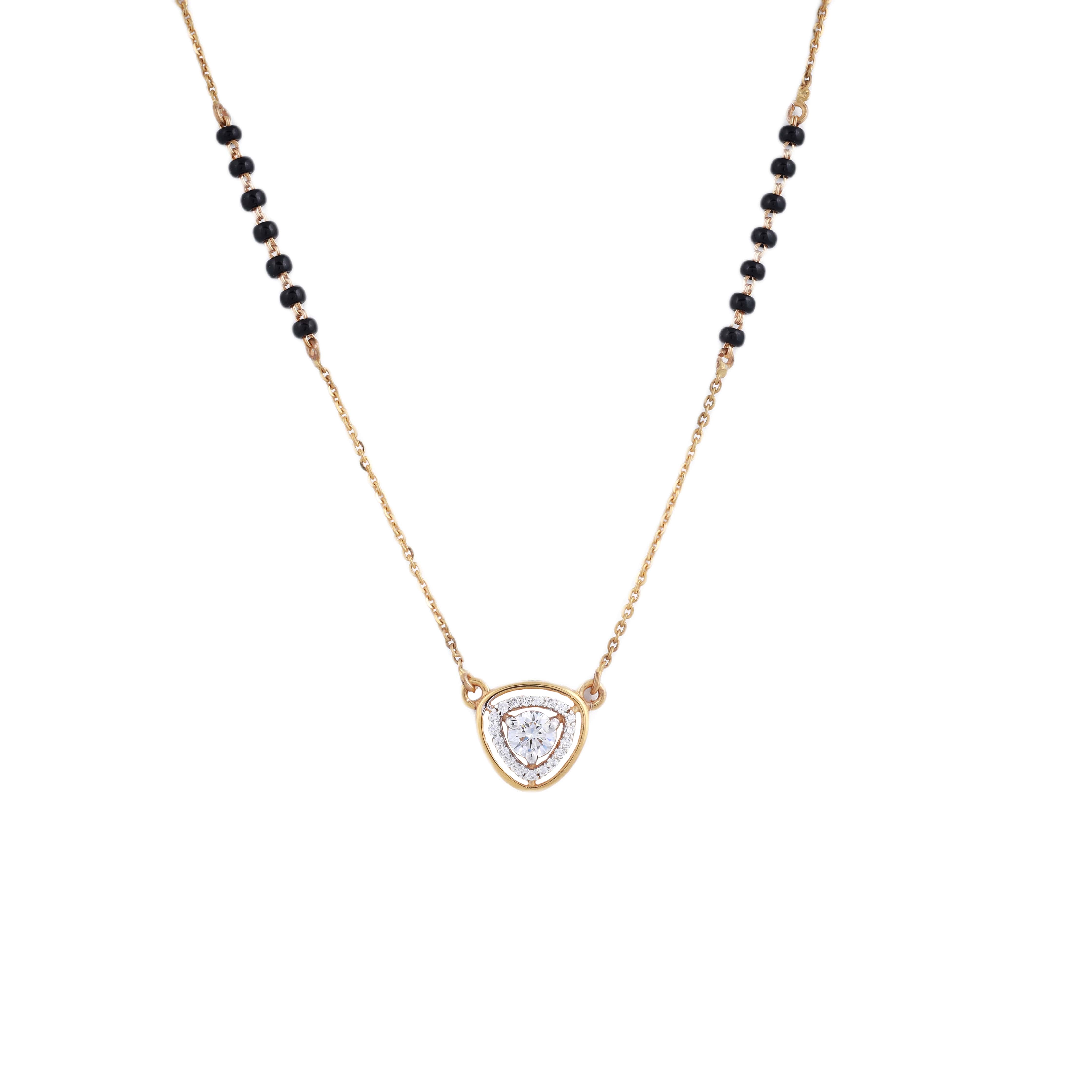 18K Gold Lab Grown Diamond Brilliant Cut Pendant Chain