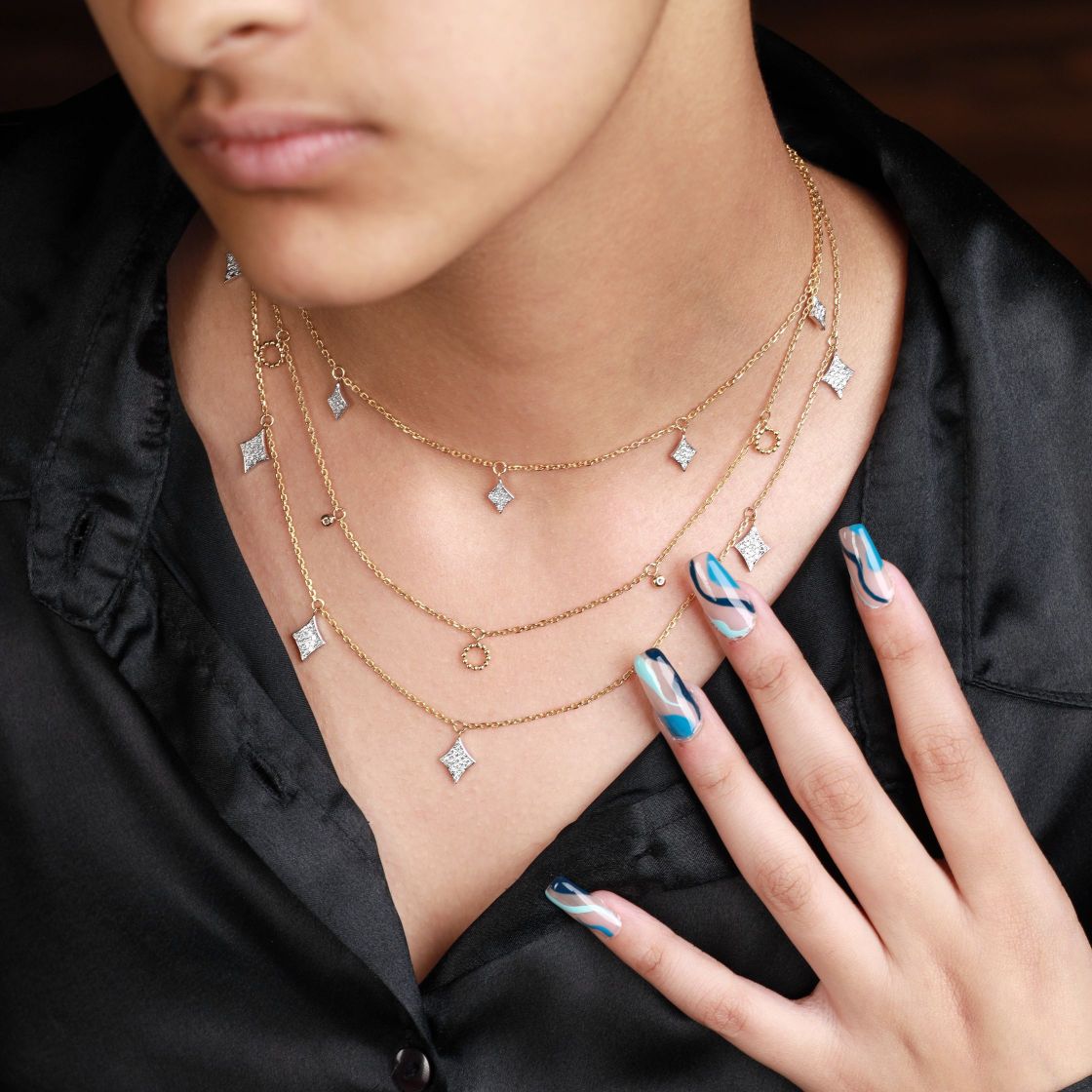 18K Gold Lab Grown Diamond Chain For Women