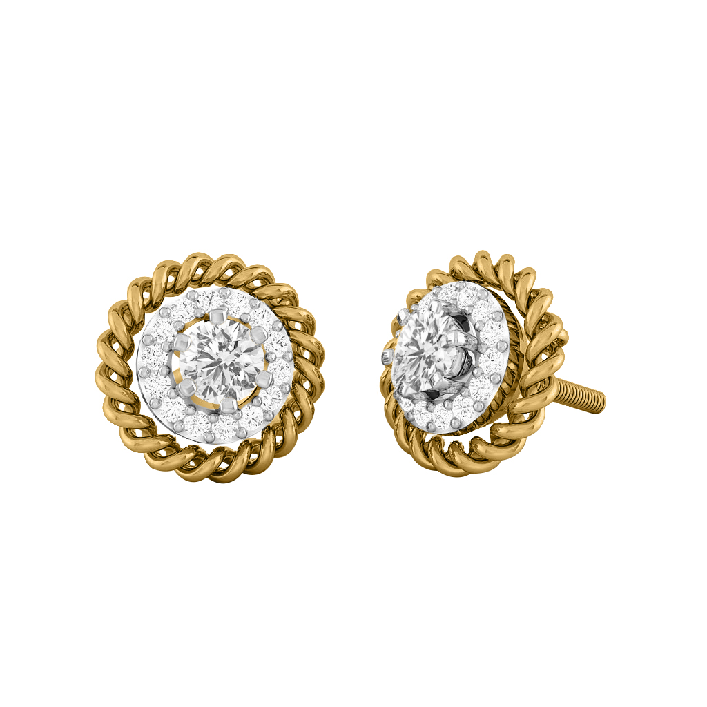 14K Gold Pretty Diamond Earring JER19