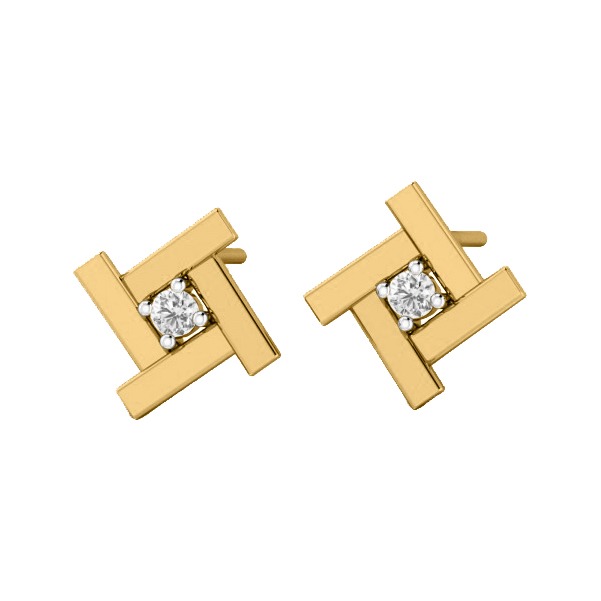 14k gold classic diamond earring jer26