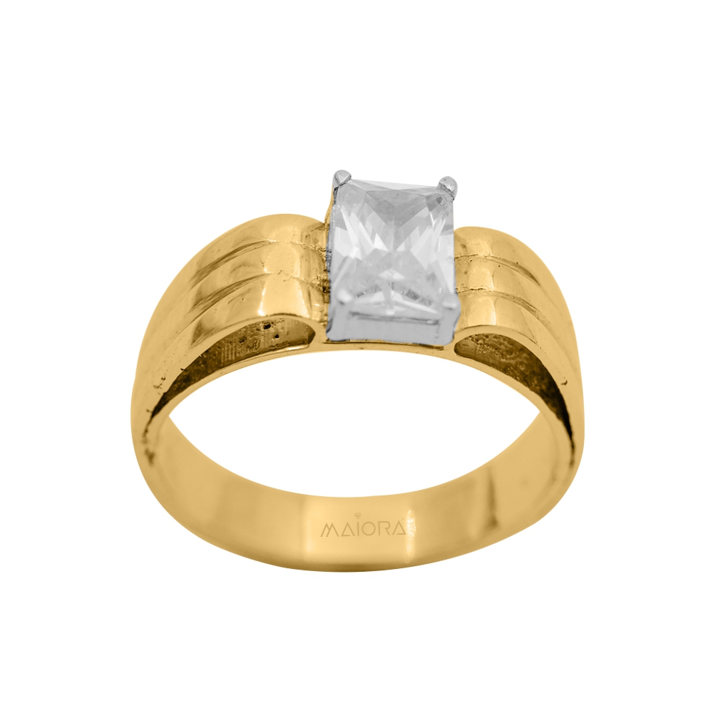 Gold With Diamond Gents Ring