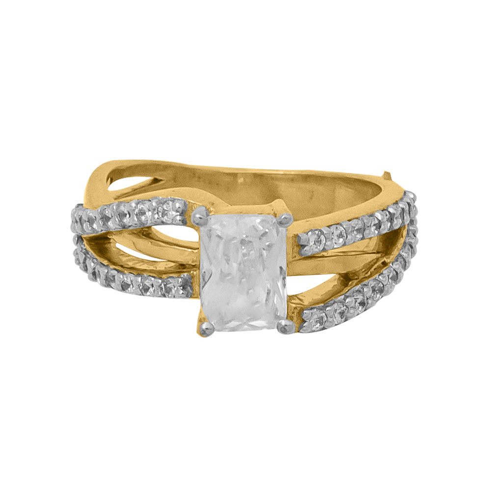 14K Gold Zigzag Design Diamond Ring JLR54