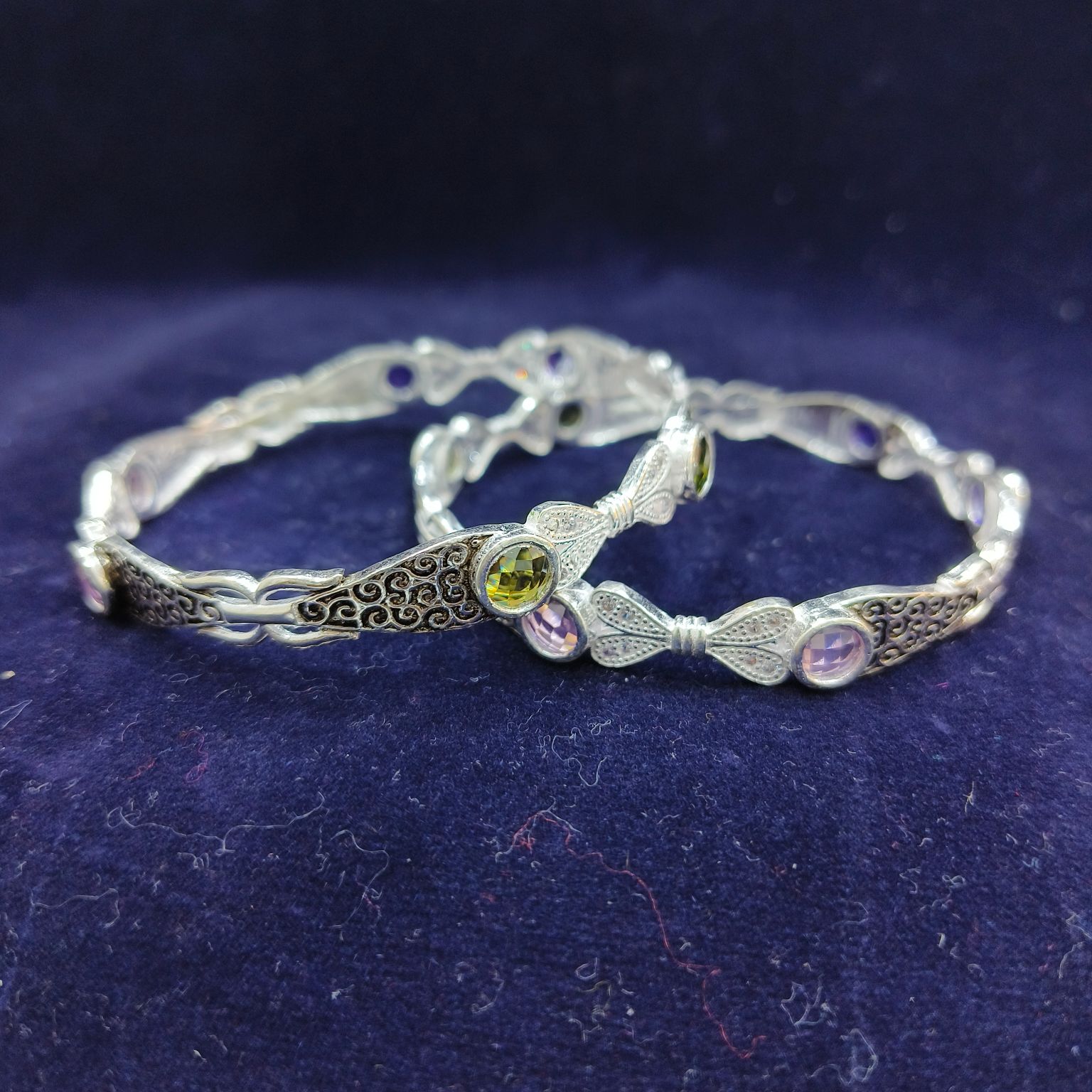 Silver Antique Bangles
